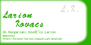 larion kovacs business card